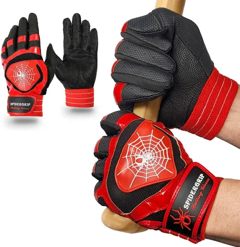 Vista 11 de J&S Sporting Spider Grip - Guantes de bateo de béisbol antideslizantes - Agarre antideslizante duradero para hombres y jóvenes jugadores
