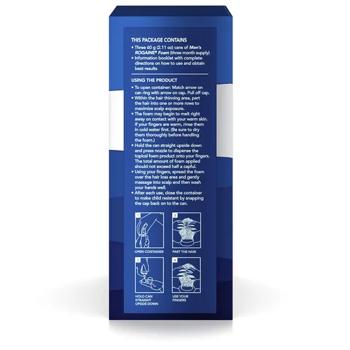 Vista 7 de Rogaine Espuma de crecimiento para hombre 5% sin perfume 3 meses (paquete de 2)