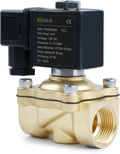 Vista 17 de U.S. Solid Válvula solenoide de latón de 1/2" - 12V DC, normalmente cerrada, válvula eléctrica de 10 bar para agua, aire, diésel
