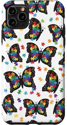 Vista 13 de Funda con patrón de rompecabezas de mariposa para iPhone 17