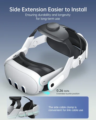 Vista 4 de ZYBER Adjustable Pressure-Free Head Strap for Meta Quest 3, VR Head Strap Replacement for Oculus Quest 3 Accessories for Enhance Comfort and