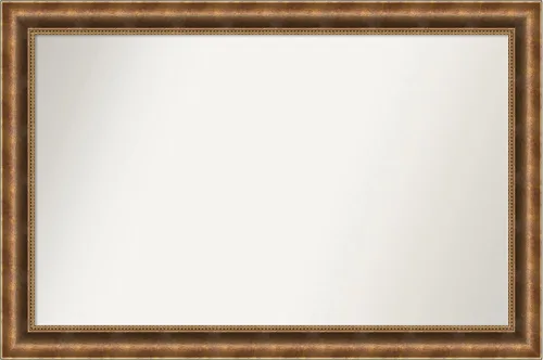 Vista 1047 de Amanti Art Espejo de pared personalizado no biselado (25 x 25 pulgadas), marco de bronce acentuado, varios tamaños personalizados, espejo de baño