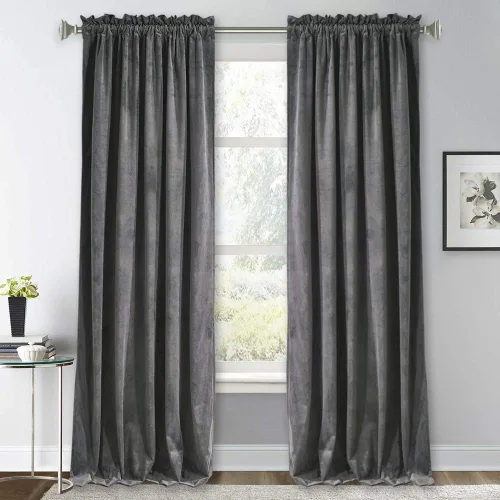 Vista 74 de RYB HOME Cortinas opacas de terciopelo para dormitorio, aislamiento térmico, privacidad, luz solar, bloqueo de calor, cortinas lujosas con bolsillo