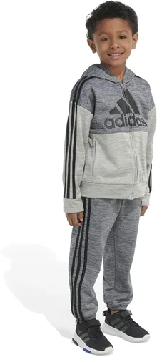 Vista 8 de adidas Conjunto de chaqueta de forro polar Mélange de manga larga para niños