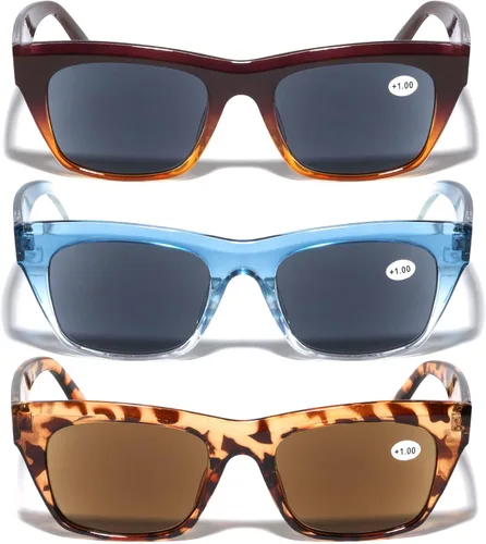 Vista 3 de Vision World - 3 pares de lentes de sol de lectura para mujer, totalmente ampliados (no bifocales)