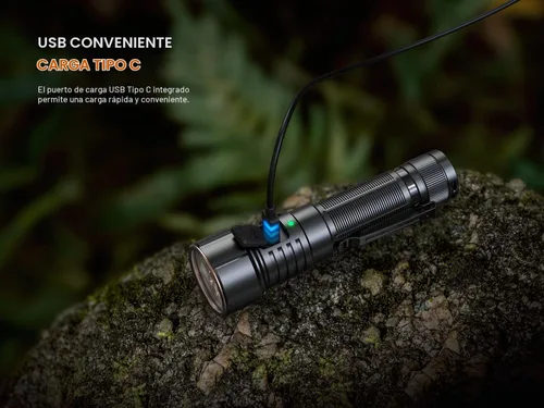 Vista 6 de Fenix LD36R Linterna recargable de 3600 lúmenes, carga rápida USB-C con 6 preajustes RGB y salida de color continuamente ajustable (negro)