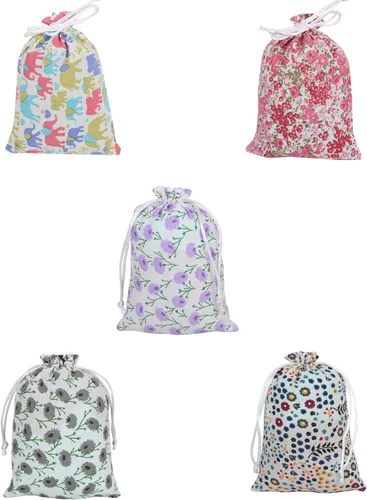 Vista 38 de Touchstone Drawstring Bags Indian Handcrafted Pouches Potli for Gifts Elefante_Multicolor (paquete de 20)