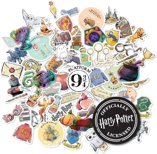 Vista 9 de ConQuest Journals - Calcomanías transparentes de acuarela de Harry Potter, impermeables, resistentes a los rayos UV y a los arañazos, calcomanías