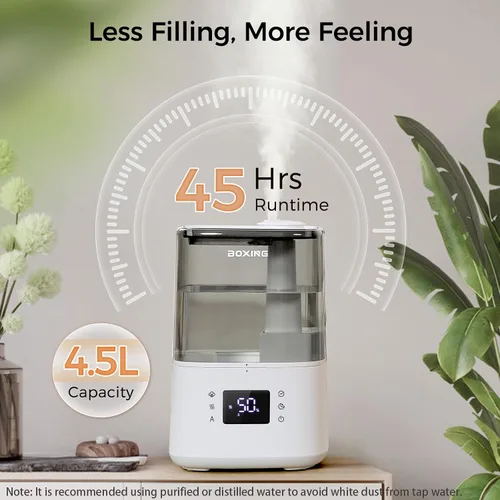 Vista 5 de BOXING Humidificadores de niebla cálida y fría para dormitorio, habitación grande, hogar, humidificador de aire con control remoto, difusor