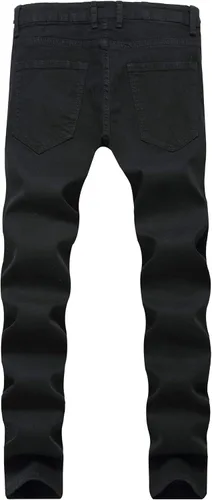 Vista 2 de Leward Pantalones de mezclilla elásticos y desgastados para hombre