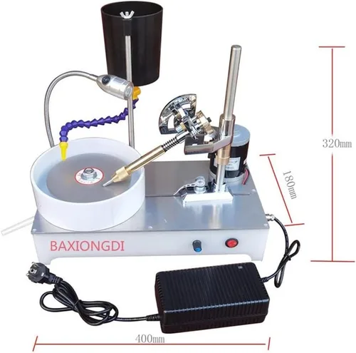 Vista 2 de Máquina facetadora de pulido de piedras preciosas Máquina pulidora de gemas facetadas Pulidora de joyas Máquina lapidaria Amoladora plana 2800RPM