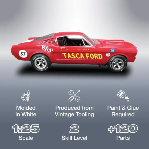Vista 2 de AMT 1966 Ford Mustang Fastback 2+2 - Kit para modelo de escala 1:25