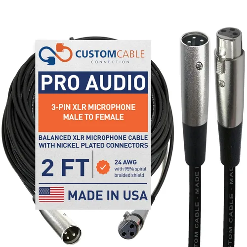 Vista 21 de Custom Cable Connection 25 pies XLR hembra a hembra 3 Pin Economy Cable