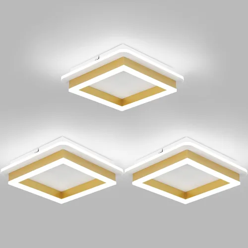 Vista 25 de CANEOE Luz de Pasillo Cuadrada de 24W, Moderna Luz de Techo LED de Montaje al Ras, Luces de Acrílico Blanco Cerca del Techo para Dormitorio Comedor