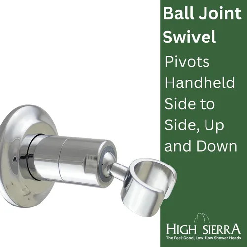 Vista 5 de High Sierra® - Soporte de pared de metal sólido para cabezales de ducha de mano - Acabado dorado cepillado