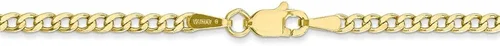 Vista 4 de Collar de cadena de eslabones cubanos de oro amarillo de 10 quilates 0098in con cierre de mosquetón seguro