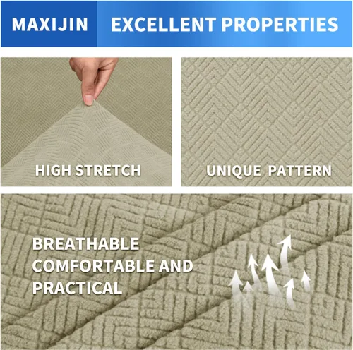 Vista 77 de MAXIJIN 2 piezas de fundas para silla con brazos, funda para silla de sofá para sala de estar, funda elástica para perros para una silla con 1 cojín