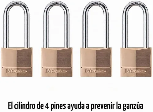 Vista 7 de Master Lock Candado, cerradura de latón macizo, 1-9/16 pulgadas de ancho, 140QLH (paquete de 4 llaves similares)