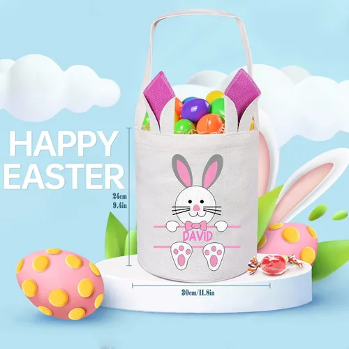 Vista 4 de Jocidea - Cesta de Pascua personalizada, cestas de Pascua personalizadas, regalos de Pascua personalizados, cesta de Pascua para niños y niños