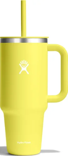 Vista 28 de Hydro Flask Vaso de Viaje con Asa, Tapa y Pajita - Acero Inoxidable Aislado en 24 Oz Aloe
