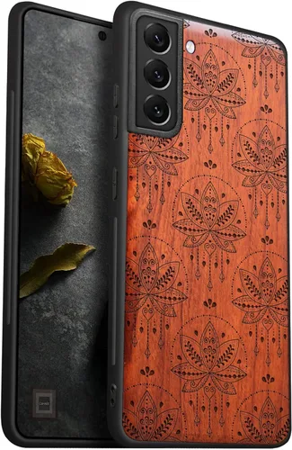 Vista 10 de Carveit Funda de madera para Galaxy S21 Plus [madera natural y TPU suave negro] a prueba de golpes, funda de madera única compatible con S21 Plus 5G