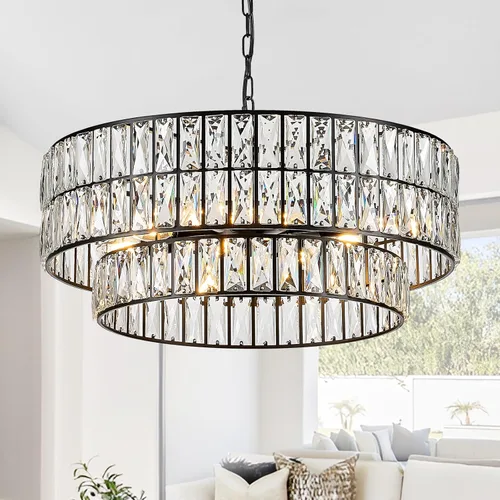 Vista 23 de CATINER Candelabros pequeños de cristal dorado, candelabro moderno de montaje semiempotrado con 4 luces de tambor de cristal, accesorio de luz