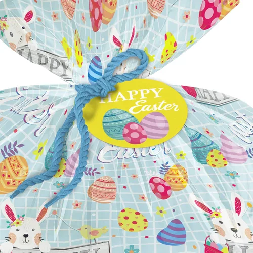 Vista 6 de WRAPAHOLIC Bolsa de regalo grande de plástico de Pascua de 56 pulgadas, bolsa de bicicleta de conejo y huevo, envoltura de regalo para Pascua