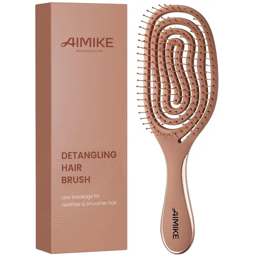 Vista 9 de AIMIKE Cepillo de pelo flexible en espiral para cabello fino, desenredante 2-Púrpura