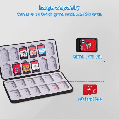 Vista 172 de PERFECTSIGHT Switch Game Case Compatible with Nintendo Switch Game Holder for Switch OLED/ Lite Game Card Case Cartridge with 24 Slots Game Card