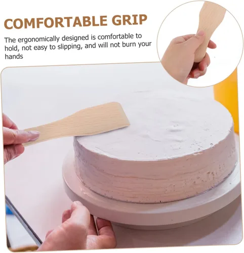 Vista 7 de HEMOTON Conjuntos de utensilios de cocina de madera Pala segura espátula de mantequilla de madera Jam Scraper Simple diseño práctico piezas