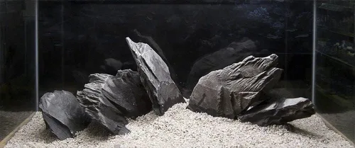 Vista 2 de H2Pro Decoración de acuario de roca de pizarra negra (44 libras por caja)