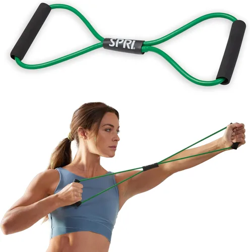 Vista 7 de SPRI Ultra Toner Figura 8 Banda de resistencia con asas acolchadas ideal para estiramiento, ejercicio, entrenamiento de fitness, yoga, pesas