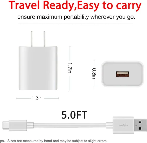 Vista 7 de Cargador adaptador de CA de 5 V y cable de carga USB tipo C de 5 pies compatible con Medela Freestyle Flex Swing Maxi Pump, Vtech RM5754 RM5764