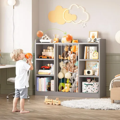 Vista 2 de Zoológico de animales de peluche para niños pequeños, organizador de almacenamiento de juguetes para sala de juegos, organizadores y almacenamiento