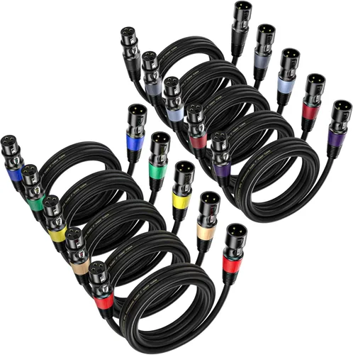 Vista 14 de EBXYA Paquete de 4 cables XLR de 3 pies, cable de micrófono macho a hembra con cable de altavoz blindado equilibrado
