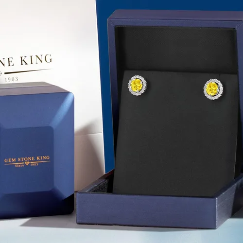 Vista 27 de Gem Stone King Aretes redondos de plata de ley 925 de 0.236 in con piedra natal extraíble para mujer
