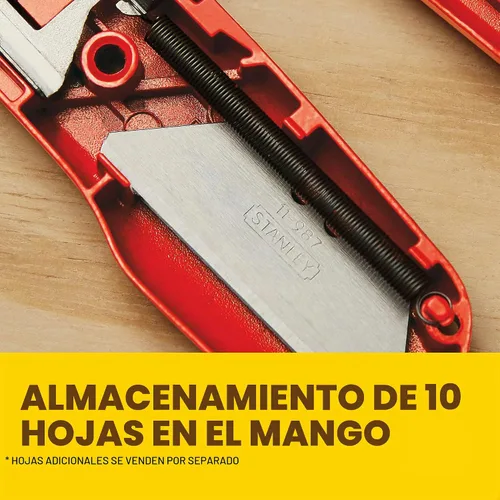 Vista 4 de STANLEY - Cortador de caja de seguridad autorretráctil de 6 pulgadas, rojo