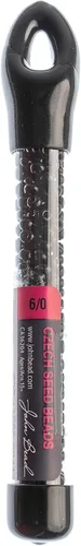 Vista 2 de John Bead Perlas de Semilla de Vidrio Checa 6/0 Perlas Negras para la Fabricación de Joyería Artesanía, Frasco de 23g Negro
