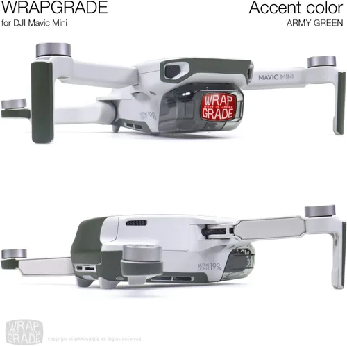 Vista 4 de Wrapgrade Skin compatible con DJI Mavic Mini Color decorativo Verde militar