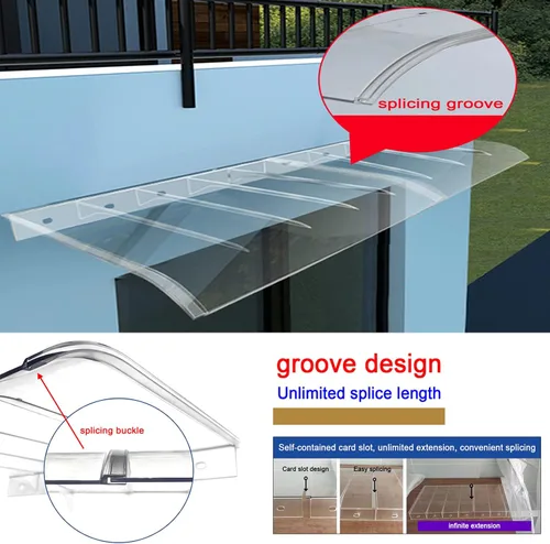 Vista 6 de Toldo invisible para ventana, toldo para puerta, toldo arqueado para puerta, toldo de entrada para patio al aire libre, cubierta moderna