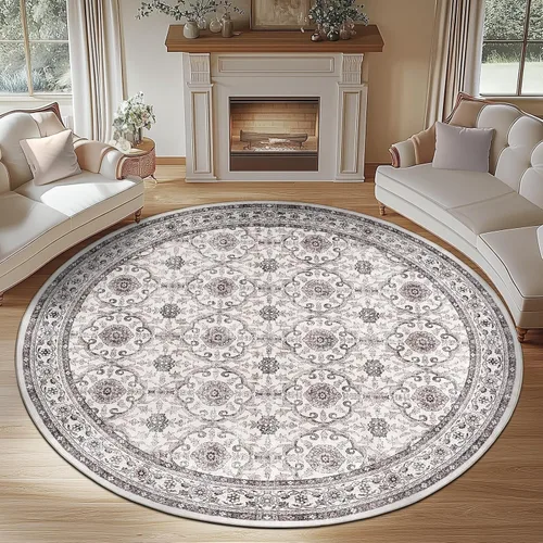 Vista 184 de jinchan Fiora - Alfombra lavable de área pequeña, alfombra de entrada floral de medio círculo de 2 x 3, tapete de media luna de pelo bajo, suave