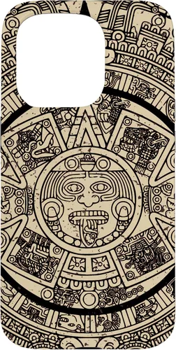 Vista 14 de Funda para iPhone 16 Mexican Aztec Sun Stone Maya Calendar VII