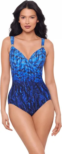 Vista 9 de Miraclesuit Traje de baño de una pieza con brasier con aros y control de abdomen para mujer