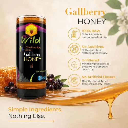 Vista 4 de Bee Wild 100% Pure Raw Honey - Gallberry 12 onzas