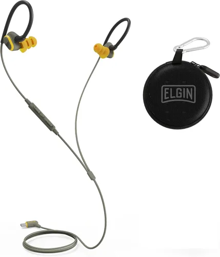 Vista 8 de Elgin Rumble - Auriculares con cable para protección auditiva con micrófono, audífonos internos, conector de 3.5mm, reducción de ruido de 27 dB