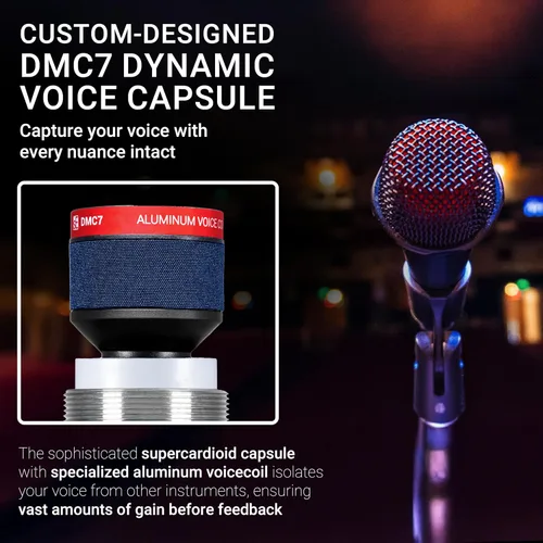 Vista 6 de SE ELECTRONICS V7 Micrófono dinámico para canto, voz y grabación de estudio, micrófono profesional de mano XLR con bobina de voz de aluminio