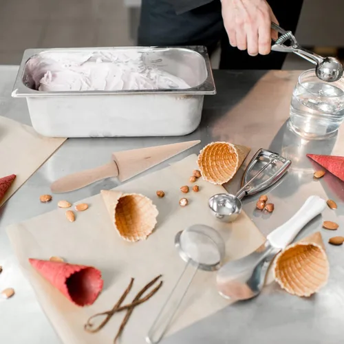 Vista 4 de Molde de rodillo de pizzela, cono de madera gofres helado cono pizza pastelería herramienta de moldeo