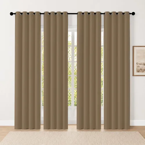 Vista 35 de Cortinas de oscurecimiento de habitación de 84 pulgadas de largo para dormitorio, sala de estar, cortinas térmicas aislantes con ojales