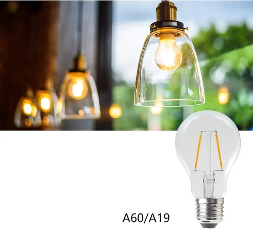 Vista 7 de Lxcom Lighting Bombilla LED Edison A19, bombillas LED de filamento de 2 W, equivalente a 20 W, blanco cálido, 2700 K, no regulable, vidrio
