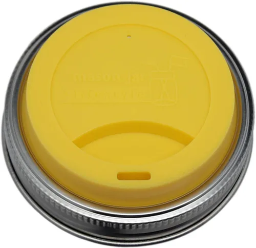 Vista 30 de Tapa de silicona para beber con banda de acero inoxidable para tarros Mason (Americana multicolor, boca regular)